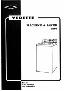 Mode d’emploi Vedette V694 Lave-linge