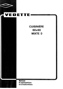 Mode d’emploi Vedette D6053HZ Cuisinière