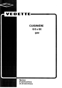 Mode d’emploi Vedette G6062BD Cuisinière