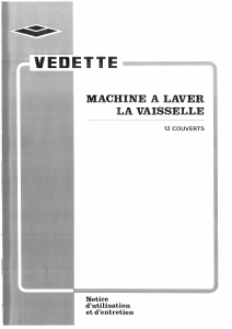 Mode d’emploi Vedette LV401BD Lave-vaisselle