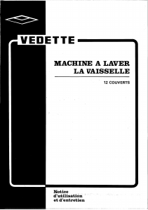 Mode d’emploi Vedette LV421 Lave-vaisselle