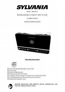Manual Sylvania SRCD313 Alarm Clock Radio