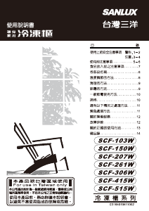 说明书 三洋SANLUX SCF-103W 冷冻箱