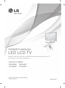 Bedienungsanleitung LG 27LS5400 LED fernseher