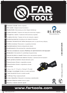 Návod Far Tools BS 810C Pásová brúska