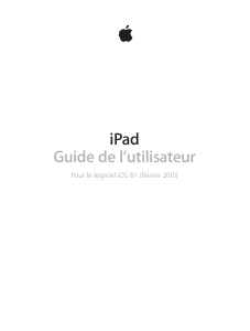 Mode d’emploi Apple iPad (iOS 8.1) Tablette