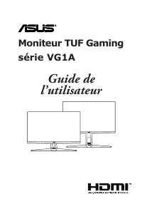 Mode d’emploi Asus VG27AQL1A TUF Gaming Moniteur LCD