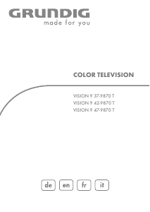 Mode d’emploi Grundig Vision 9 37-9870 T Téléviseur