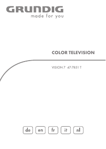 Mode d’emploi Grundig Vision 7 47-7851 T Téléviseur