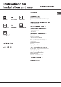 Manuale Hotpoint Aqualtis AQ113D 69 Lavatrice