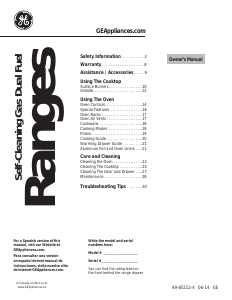 Manual GE P2B940SEHSS Profile Range