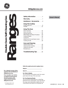 Manual GE PGS950SEFSS Profile Range