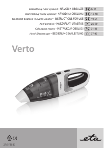Manual Eta Verto Li-ion 3442 90000 Handheld Vacuum