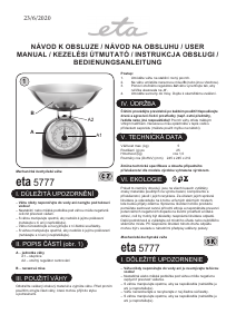 Manual Eta Storio 5777 90020 Kitchen Scale