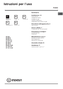Manual de uso Indesit IP 750 S Placa
