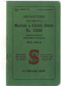 Mode d’emploi Singer 15K88 Machine à coudre