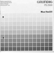 Bedienungsanleitung Grundig PS 2500 Plattenspieler