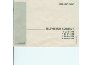 Mode d’emploi Grundig P 37-9441 FR Téléviseur