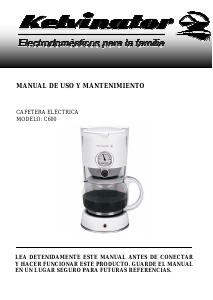 Manual de uso Kelvinator C600 Máquina de café