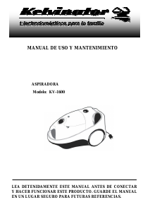 Manual de uso Kelvinator KV-1600 Aspirador