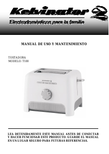 Manual de uso Kelvinator T100 Tostador