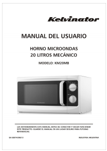 Manual de uso Kelvinator KM20MB Microondas
