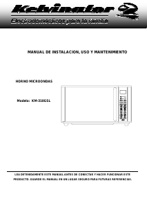 Manual de uso Kelvinator KM-310GSL Microondas