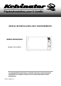 Manual de uso Kelvinator KM-210DSL Microondas