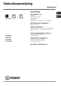 Handleiding Indesit PI 750 AST Kookplaat