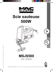Mode d’emploi MacAllister MSJS500 Scie sauteuse