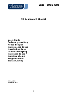 Bruksanvisning Vivanco 25713 Sound 4C PCI Ljudkort