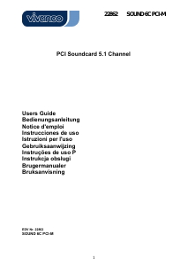 Manual de uso Vivanco 22862 Sound 6C PCI-M Tarjeta de sonido