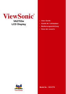Mode d’emploi ViewSonic VA2702w Moniteur LCD