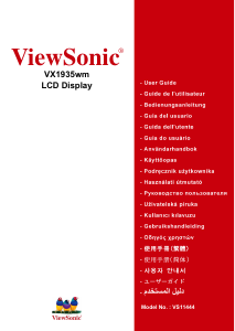 Mode d’emploi ViewSonic VX1935wm Moniteur LCD
