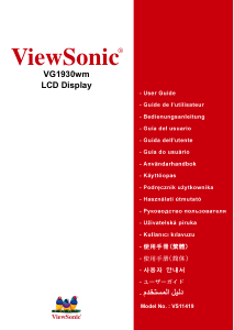 Mode d’emploi ViewSonic VG1930wm Moniteur LCD