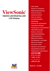 Mode d’emploi ViewSonic VA2033a-LED Moniteur LCD
