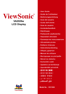Mode d’emploi ViewSonic VA2026w Moniteur LCD