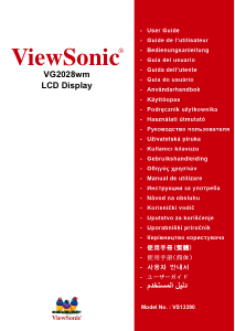 Mode d’emploi ViewSonic VG2028wm Moniteur LCD