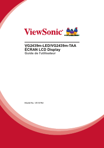 Mode d’emploi ViewSonic VG2439m-LED Moniteur LCD