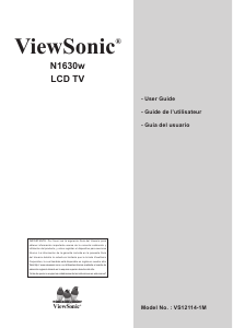 Manual de uso ViewSonic N1630w Televisor de LCD