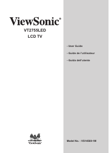 Mode d’emploi ViewSonic VT2755LED Téléviseur LCD