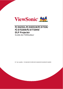 Mode d’emploi ViewSonic PJD6551W Projecteur