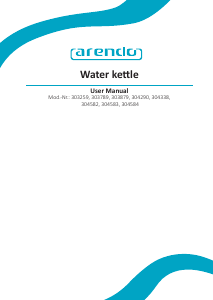 Bedienungsanleitung Arendo 303259 Wasserkocher