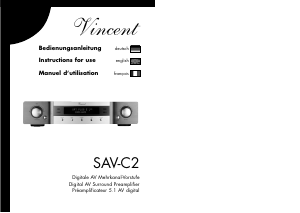 Manual Vincent SAV-C2 Pre-amplifier