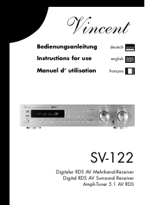 Manual Vincent SV-122 Receiver
