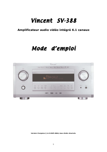 Mode d’emploi Vincent SV-388 Amplificateur