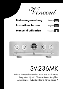 Manual Vincent SV-236MK Amplifier