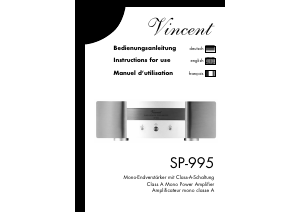 Mode d’emploi Vincent SP-995 Amplificateur