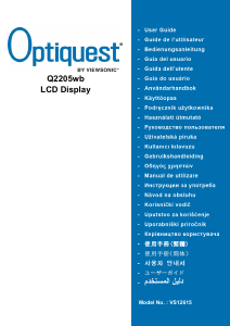 Mode d’emploi Optiquest Q2205wb Moniteur LCD