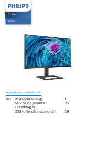 Bruksanvisning Philips 288E2UAE E Line LED-skjerm